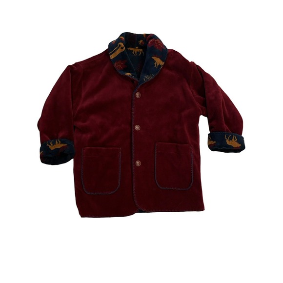 NOS Denali Fleece Jacket Cabincore Moose Canoe Outdoor Women's L USA Made NEW - Picture 6 of 14